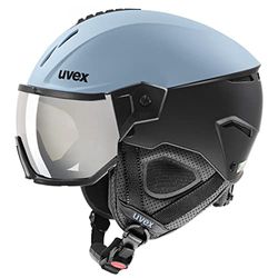 uvex instinct visor, casco de esquí robusto unisex, con visera, ajuste de talla individualizado, glacier, black matt, 53-55 cm