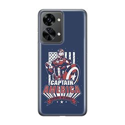 ERT GROUP mobiel telefoonhoesje voor Oneplus NORD 2T 5G origineel en officieel erkend Marvel patroon Captain America 018 aangepast aan de vorm van de mobiele telefoon, hoesje is gemaakt van TPU
