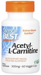 Doctor's Best - Acétyl L-Carnitine | un complément très apprécié pour le métabolisme énergétique - 500mg, 60 gélules végétarienne