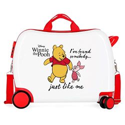 Disney Nalle Puh barnresväska vit 50 x 39 x 20 cm styv ABS kombination stängning sida 34 L 4 hjul