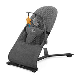 kk Kinderkraft MIMI Hamaca bebé desde el nascimento, Balancin para bebés, Plegado Compacto, Reclinable con una sola mano, Movimiento natural, Arco con juguetes, Fácil de limpiar, Gris