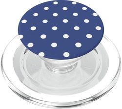 Patrón de lunares azul y blanco para mujeres y niñas PopSockets PopGrip para MagSafe