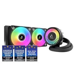 ARCTIC Liquid Freezer III 240 A-RGB - Waterkoeling PC, CPU AIO Waterkoeler, Intel & AMD, Efficiënte PWM-gestuurde pomp, Ventilator: 200–2000 rpm, LGA1851 en LGA1700 Contact Frame - Zwart