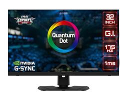 MSI Optix MPG321QRF-QD 32 Inch WQHD Gaming Monitor - 2560 x 1440 Rapid IPS Quantum Dot Panel, 175 Hz / 1ms GtG, G-SYNC Compatible, 95% DCI-P3 Colour Gamut, DisplayHDR 600 - DP 1.4a, USB Type-C