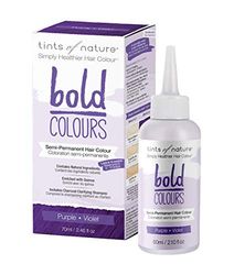 Tints of Nature Bold Colour Purple Semi-Permanent Hair Dye, Coloration Capillaire Semi-Permanente, Sans Ammoniac et Sans Dommages, Violet 70 ml