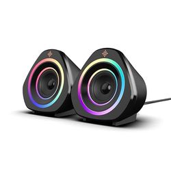 NOVA GAMING - Altavoces 2.0 RGB Gaming - Sonido Claro y equilibrado, diseño Compacto, Mando a Distancia Integrado, LED RGB, Cable Resistente de 1,5 m