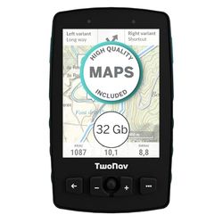 TwoNav Aventura 2 Plus Motor (32 GB), on-road and off-road GPS navigator with 3.7-inch screen for motorcycle, car, 4x4, quad with maps included. Colour Turquoise