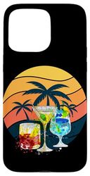 Palme, spiaggia, mare, cocktail e sole Custodia per iPhone 15 Pro Max