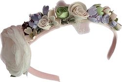 Cerchietto per capelli donna,bambina con fiorellini e fiore in organza
