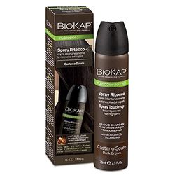 Bios Line BioKap Spray pour retouches de teinture, châtain foncé, pour recouvrir les racines en un instant, 75 ml