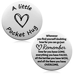 MIXJOY Little Pocket Hug Keepsake Long Distance Gifts, Encouragement Cancer Survivor Recovery Celebrate Sobriety Gifts, Thinking of You Token, Double Sided
