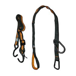 Kurgo - Correa de Seguridad para Coche para Perros, Correa de Seguridad con Tirolina, Talla Única, Tirolina Automática, Ajustable de 1 a 1.8 m, Compatible con Todo Tipo de Arneses, Negro/Naranja