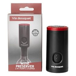 Tapón y conservador de Vino con indicador de sonido Negro