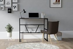 Hanah Home Moderno Escritorio de Estudio con opción de Montaje en Pared, Color Antracita, 90 x 60 x 74 cm, 100% melamina, 18 mm de Grosor, Ideal para el hogar, la Oficina y la Escuela