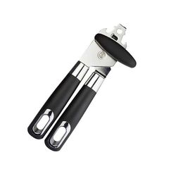 Apriscatole girevole a leva, progettato per facilitare l'apertura delle lattine con una maneggevolezza ergonomica e sicura. Ideale per uso domestico e in cucina.