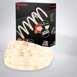 BRILONER - Pimp your Stripe Starter Set Striscia LED da 2 m bianco caldo, interruttore a cavo, cavo da 3 m, accorciabile, autoadesiva, led striscia, led tv retroilluminazione, led gaming, strisce led