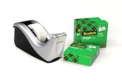 Scotch Magictape 810 Tejphållare Inklusive 4 Rullar, Silver/Svart