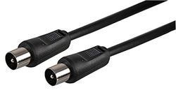 Pro Signal JR9009/1M BLACK-ROHS TV Aerial Lead, Coax Plug to Coax Plug, 1m, Black