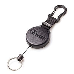 KEY-BAK 0488-603 SECURIT XD - Portachiavi retrattile, 28" Kevlar Cord, 28" Ritratto, custodia in policarbonato resistente, moschettone in lega di zinco, anello diviso, nero