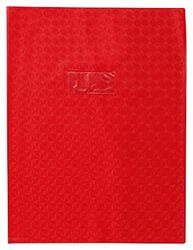 Calligraphe 72413C Un Protège-Cahier Grain Losange Rouge - 24x32 cm - 18/100ème avec Porte-Étiquette - PVC Opaque