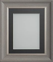 Frame Company Drummond Range Gunmetal Grey 16x12 inch Picture Photo Frame with Grey Mount for Image 14x10 inch * Choice of Sizes* Fitted with Real Glass
