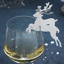 Ginger Ray Silver glitter glas rendeer dekoration 10 stycken, silver