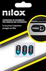 Nilox Webcam-afdekking (3 stuks), zwarte webcamafdekking voor privacy, ultradun, compatibel met laptop, tablet, smartphone