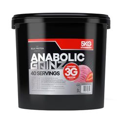 Anabolic Gainz 5kg – Mass Gainer – 30g Protein Powder – Contains 3g Creatine Per Serving – Post Workout Recovery Fuel to Build Lean Muscle – 40 Servings – GMP Certified – TBPC (Strawberry)