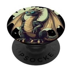 Mantente feroz con este elegante traje de dragón en sombras PopSockets PopGrip Adhesivo