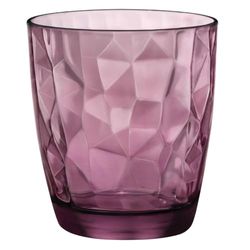 Conjunto de copos Bormioli Rocco Diamond de 1 peça (cor de rocha, roxo, copos para beber 305 ml, adequados para máquina de lavar louça, copo de água, para coquetéis ou água)
