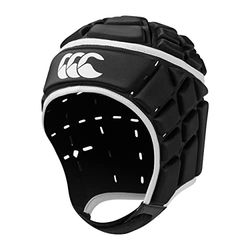 Canterbury Unisex Rugby Core huvudskydd | 360 täckning | mjuk kant hakrem | designade hål hjälper ventilation | skumvaddering, svart, XXS