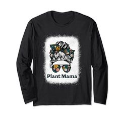 Plant Mama Messy Bun Amantes del Jardín Jardinería Manga Larga