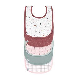 LÄSSIG Baby peuter slabbetje set (5 stuks) klittenbandsluiting katoen waterdicht/Value Pack Bib Garden Explorer slak