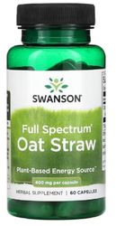 Swanson - Full Spectrum Oat Straw | Herbal Support for Energy and Vitality | 400mg Capsules - 60 Count