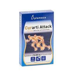 PLAMECA - Curarti Attack, Cápsulas con Vitamina C y Cúrcuma, para Huesos, Músculos y Articulaciones, Ayuda a Disminuir el Cansancio y la Fatiga, Fórmula Innovadora Ultra Concentrada, - 7 Comprimidos