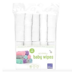 Bambino Mio, Lingettes Bébé Lavables, Ultra Doux et Sans Produit Chimique, Lot De 10, Neige - L'emballage peut varier