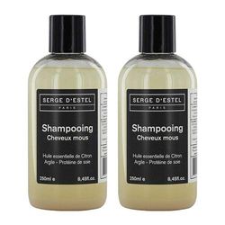 Shampoo Capelli Limp 250ml x2. Shampoo Ristrutturante Rivitalizzante Cura Naturale Ingredienti Attivi ed Estratti Vegetali Made in Paris Non Testato su Animali