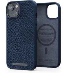 NJORD COQUE MAGSAFE CUIR DE SAUMON IPHONE 14 BLEU