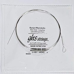 GHS™ Strings Plain Steel Single String 009 Loop End Banjo String for Banjo Plain Steel Loop End Thickness: 009
