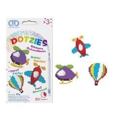 DIAMOND DOTZ Dotzies 2524640 Originele 5D Diamond Painting stickerset, vliegtuigen, doe-het-zelf creatieve kit voor diamantstickers, diamantknutselset voor kinderen vanaf 6 jaar, starter