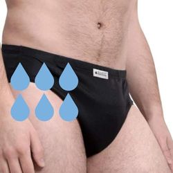 SliPss INCONTINENCE INNOVATION Męskie majtki na nietrzymanie moczu zmywalne wielokrotnego użytku do lekkiej bielizny na nietrzymanie moczu i osłabienie pęcherza dla mężczyzn (XL, HIGH-BLACK)