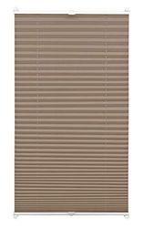 Gardinia EASYFIX Pleated Blind with 2 Operating Rails Taupe 95 x 130, Fabric 100% Polyester