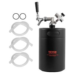 VEVOR Tireuse à Bière Portable 5 L Mini Growler Pression Réglable 0~30 PSI Mini Fût à Pression en Acier Inoxydable pour Garder la Fraîcheur et la Carbonatation de la Bière Pression Camping Pique-Nique