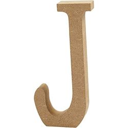 Creativ "J MDF letter, bruin, 13 x 2 cm