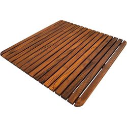 Tapis de Douche et de Bain en Teck de Style Nordique de qualité supérieure pour intérieur et extérieur – Plateforme antidérapante en Bois pour Spa, Sauna, Piscine, Jacuzzi – Décoration et Protection