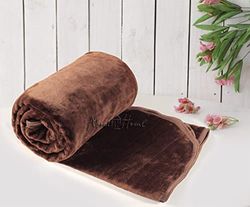 About Home DELUXE Minkfilt i fuskpäls, mjuk och mysig – perfekt för att mysa i soffan (150 x 200 cm, choklad)