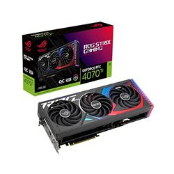 ASUS Tarjeta gráfica NVIDIA GeForce RTX 4070 Ti|12 GB | GDDR6X | 192 bit|PCIE 4.0 16 x | 2 x HDMI | 3 x DisplayPort | ROGSTRIX-RTX4070TI-O12G-G