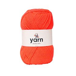 Korbond DK Bright Coral Yarn Ovo de lã acrílica de 100 g, leve, hipoalergénico e durável, fio de croché de malha dupla (total de 290 m)