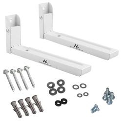 Maclean MC-915W Supporto universale per microonde con braccio telescopico, per forno a microonde, forno fino a 30 kg (Bianco)