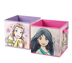 Idea Nuova Disney Princess - Cubos plegables de almacenamiento, juego de 2, 10 x 10 pulgadas
